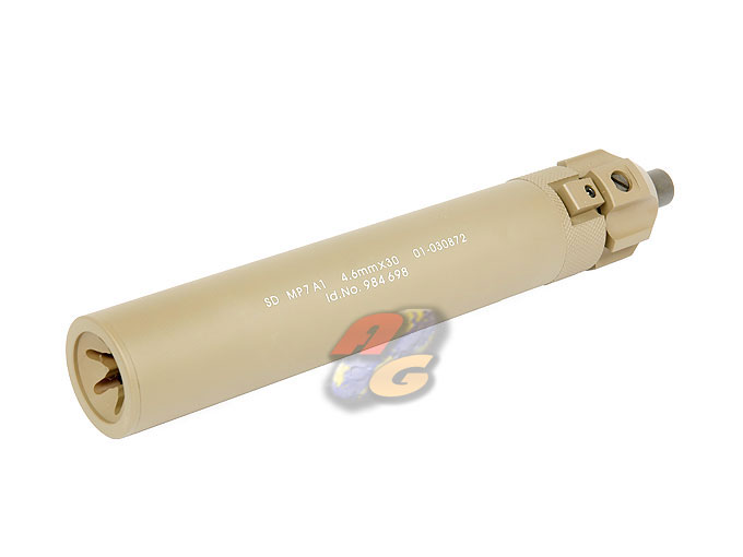 --Out of Stock--AngryGun Power Up Silencer For KSC / KWA / Umarex MP7 GBB ( Tan ) - Click Image to Close