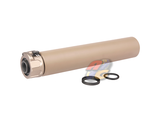 Angry Gun Socom762 Dummy Silencer with Flash Hider ( FDE, Long ) - Click Image to Close