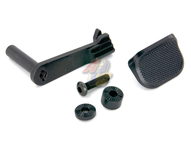 AIP Aluminum Slide Stop with Thumbrest For Tokyo Marui Hi- Capa Series GBB ( Black ) - Click Image to Close