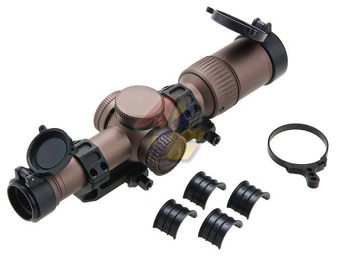 ARES 1-6 x 24 Illuminated Airsoft Scope with Scope Mount ( Bronze ) - Click Image to Close