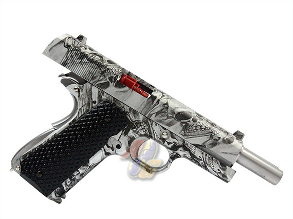 Armorer Works MX0100 Double Barrel M1911 GBB Pistol ( Skull Version ) - Click Image to Close