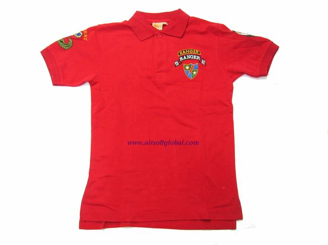 Burst POLO Shirt - 75 th Ranger (Red) - M**Last One** - Click Image to Close