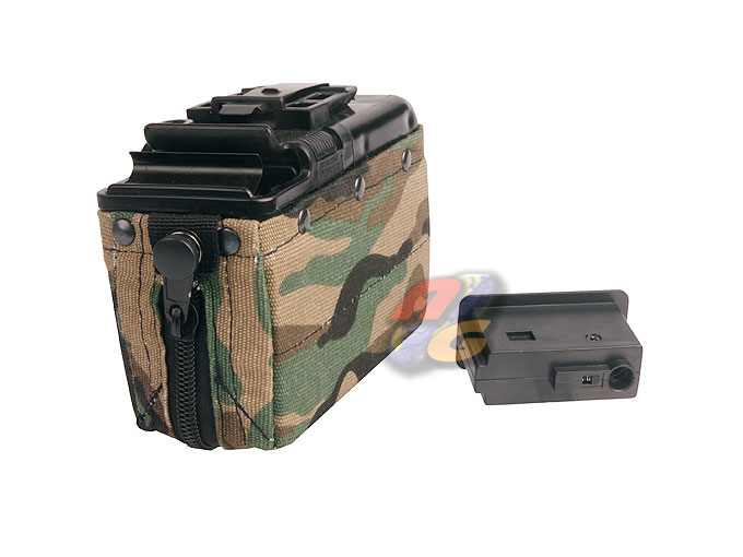 Classic Army 1200 Rounds Box Magazine For M249 Series (Woodland Camo) - Click Image to Close