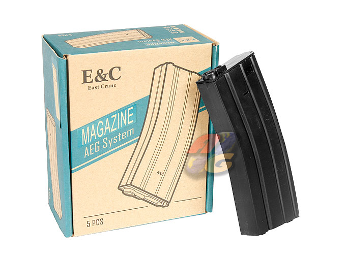 --Out of Stock--E&C M4/ M16 160 Rounds Plastic AEG Magazine Box Set (5 Pcs, BK) - Click Image to Close