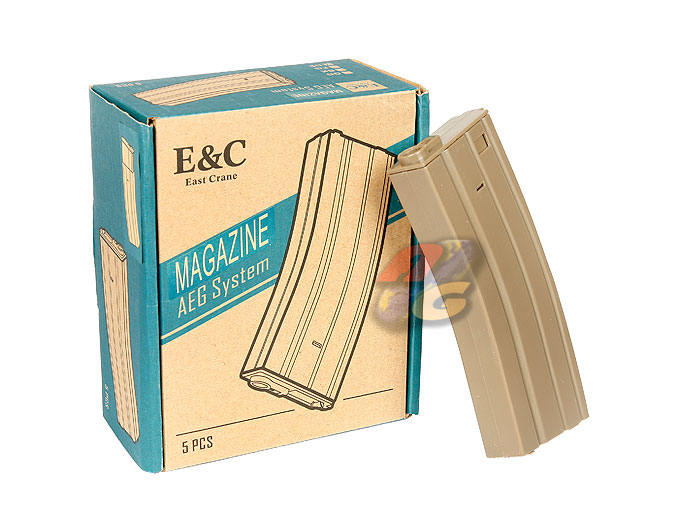 --Out of Stock--E&C M4/ M16 160 Rounds Plastic AEG Magazine Box Set (5 Pcs, DE) - Click Image to Close