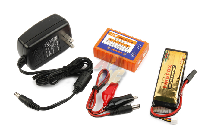 --Out of Stock--Firefox 11.1v 1600mah (20 C) Li-Polymer Battery Pack With Charger Set - Click Image to Close