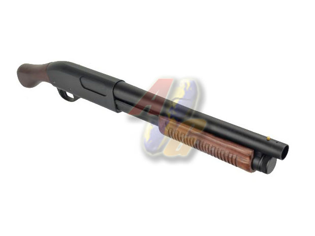 Golden Eagle Sawed-Off M870 Gas Pump Action Shotgun ( Real Wood ) - Click Image to Close