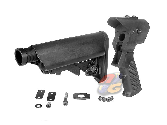 G&P M870 PA Pistol Grip w/ Buttstock Set B (BK) - Click Image to Close