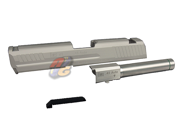 --Out of Stock--Shooters Design CNC Aluminum Slide & Outer Barrel For Tokyo Marui HK.45 GBB ( SV ) - Click Image to Close