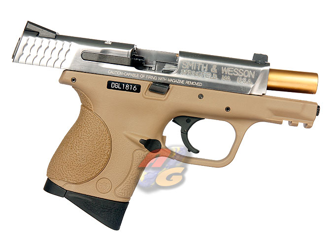HK M&P9C Compact GBB Pistol (With Marking, SV Slide w/ Tan Flame, Metal Slide) - Click Image to Close