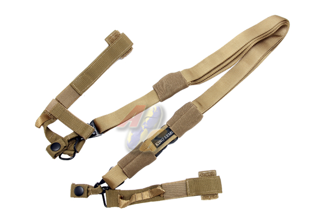 King Arms Tactical Assault 3 Point Sling (Tan) - Click Image to Close