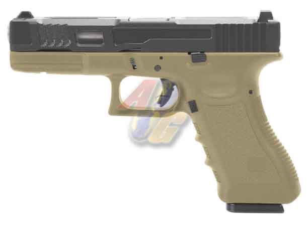 --Out of Stock--King Arms CNC Aluminium Custom II GBB Pistol ( Black/ Tan ) - Click Image to Close