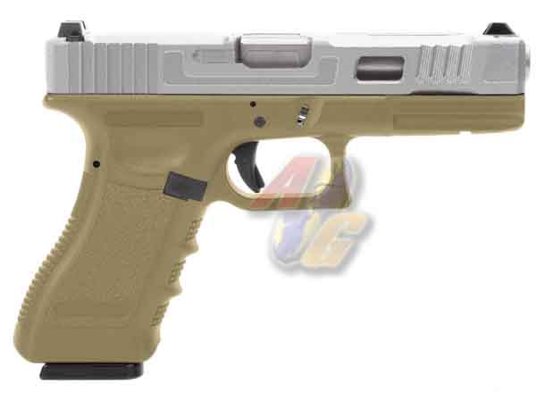 --Out of Stock--King Arms CNC Aluminium Custom II GBB Pistol ( Silver/ Tan ) - Click Image to Close