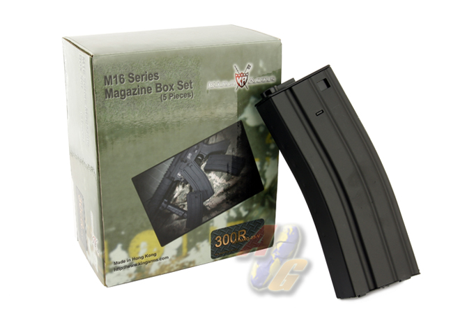 King Arms M16 300 Rounds Magazines Box Set (5pcs) - BK - Click Image to Close