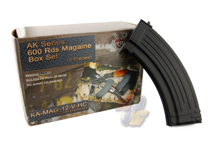King Arms AK 600 Rounds Magazine Box Set ( 5pcs ) - Click Image to Close