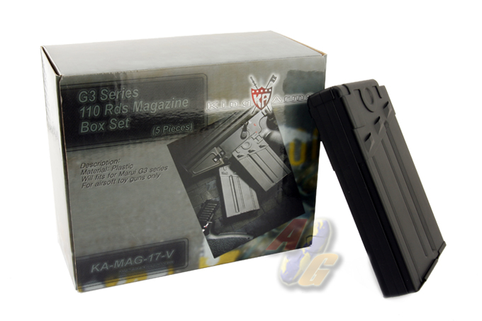 King Arms G3 110 Rounds Magazines Box Set (5pcs) - Click Image to Close