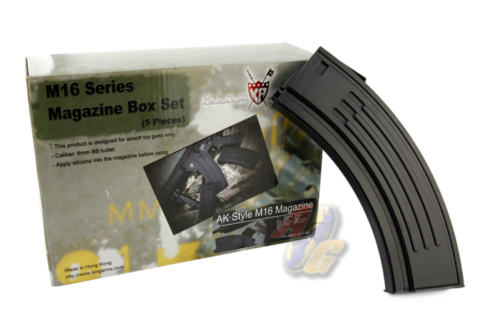 --Out of Stock--King Arms AK Style M16 100 Rounds Magazines Box Set (5pcs) - BK - Click Image to Close