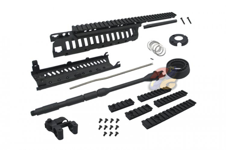--Out of Stock--King Arms CASV Handguard Set w/ 14.5" Outer Barrel & MOD Stock Set - BK - Click Image to Close