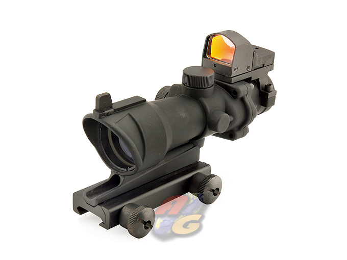 King Arms ACOG Style 4X32 Scope w/ OP Red Dot Sight - Click Image to Close