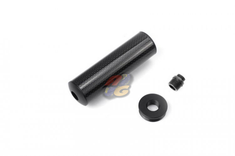 King Arms Carbon Fiber Silencer For Pistol 32mm x 105mm (Clockwise/ Anti Clockwise) - Click Image to Close