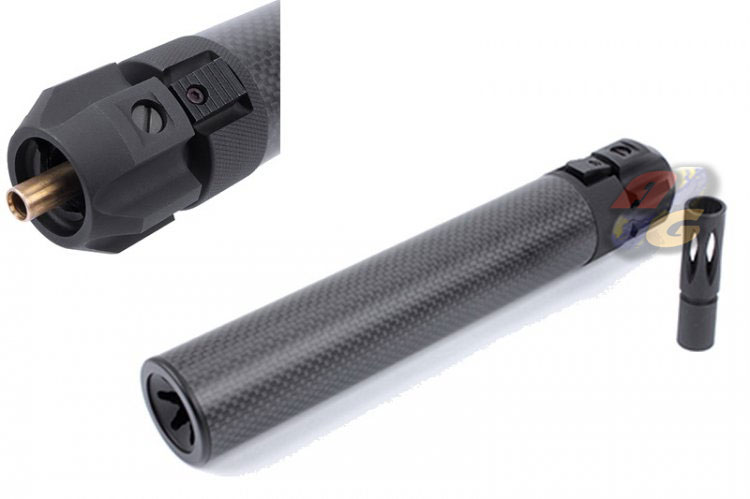 King Arms Power Up Carbon Fiber Silencer For KSC/KWA MP7 - Click Image to Close