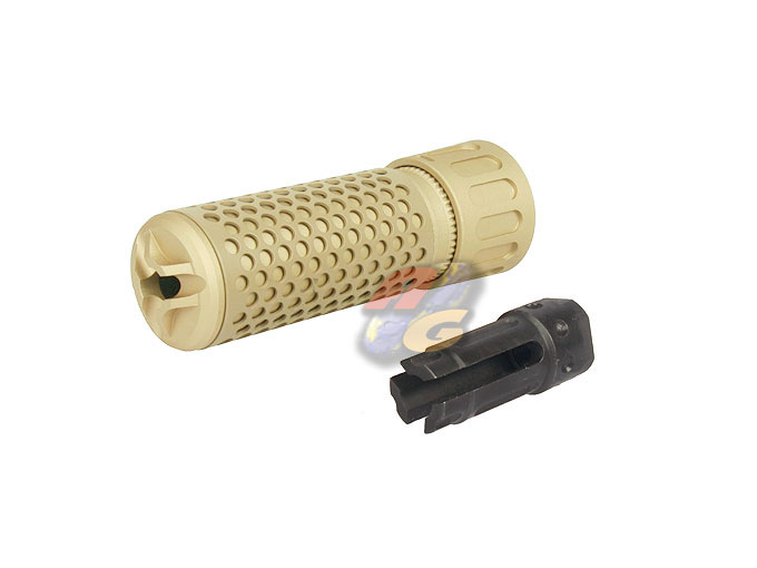 --Out of Stock--Knight's Armament Airsoft 556 QDC Airsoft Suppressor with Quick Detach Function 128mm ( 14mm+/ TAN ) - Click Image to Close