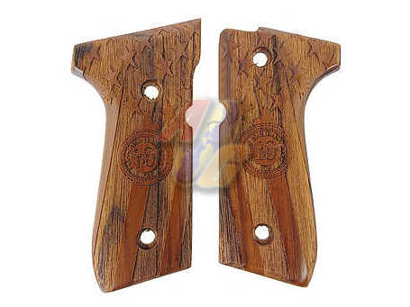 KIMPOI SHOP Hand Carved Wood Grip For Tokyo Marui M9 GBB ( Red Wing ) - Click Image to Close