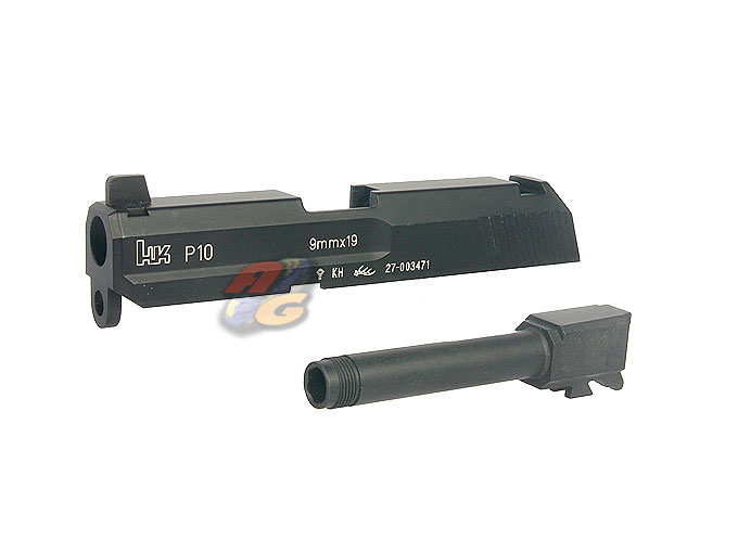 KSC P10 Slide and Outer Barrel with Front Sight Set - Click Image to Close