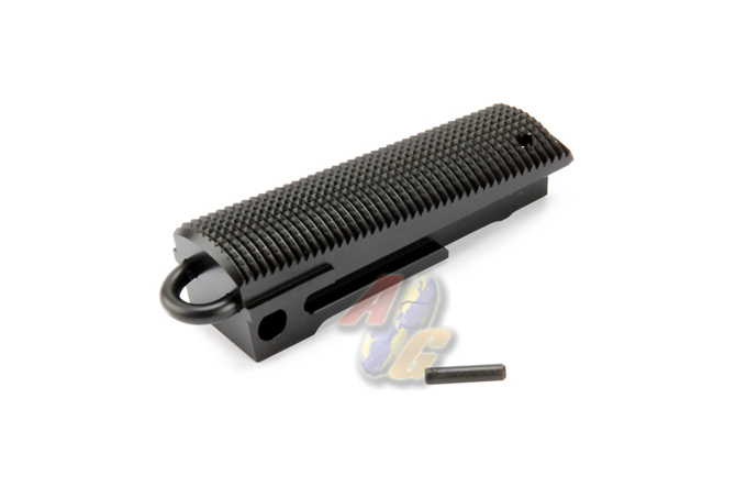 --Out of Stock--LCT Main Spring Housing With Lanyard Ring For Marui 1911/ MEU (Checkered/ Black) - Click Image to Close