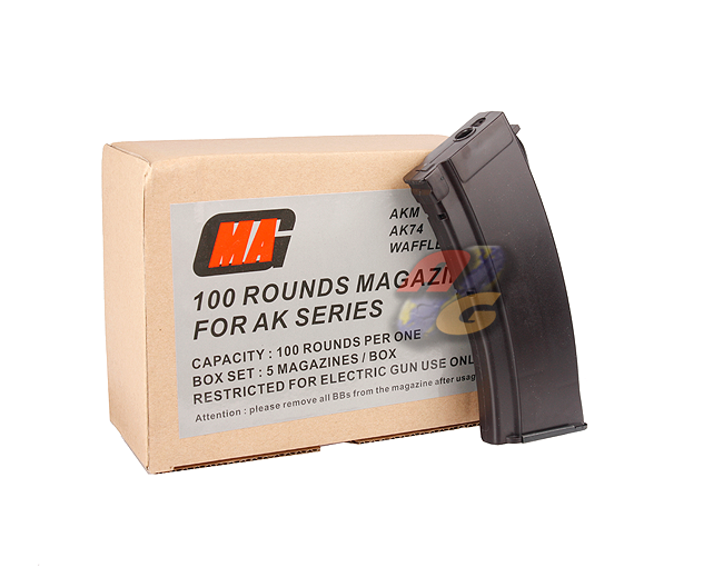 MAG 100 Rounds Magazine For AK Series Box Set ( AK74 ) ( Plum ) - Click Image to Close