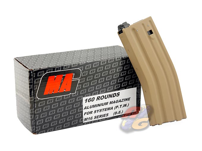 --Out of Stock--MAG 160 Rounds Aluminum Magazine For Systema M16/ M4 P.T.W. (DE) - Click Image to Close