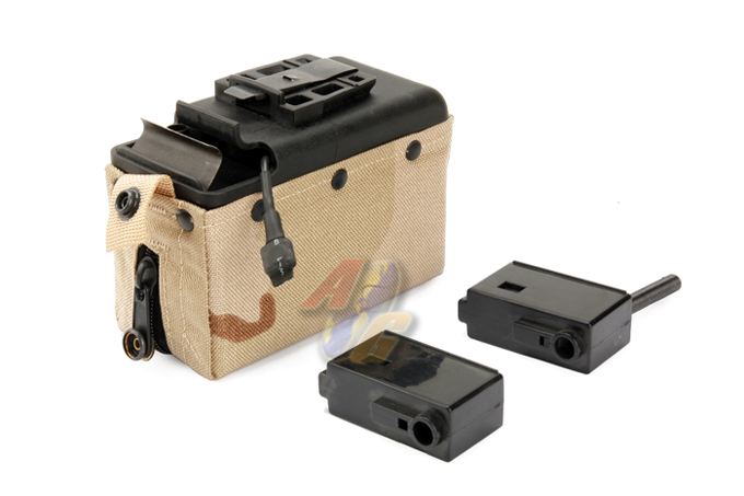 MAG 2500 Rounds M249 Cartridge Pouch - Desert Camo - Click Image to Close