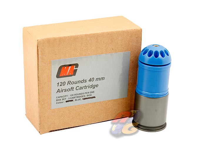 MAG 120 Rounds 40mm Cartridge (3 Pcs Box Set, Blue) - Click Image to Close