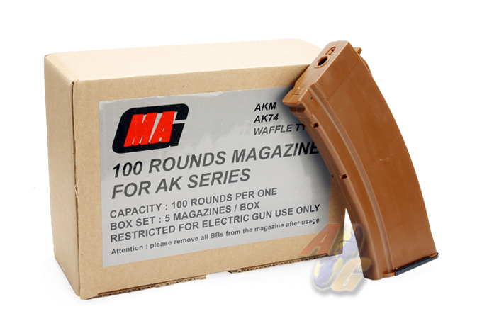 MAG 100 Rounds Magazine For AK Series Box Set ( AK74 ) ( Bakelite ) - Click Image to Close