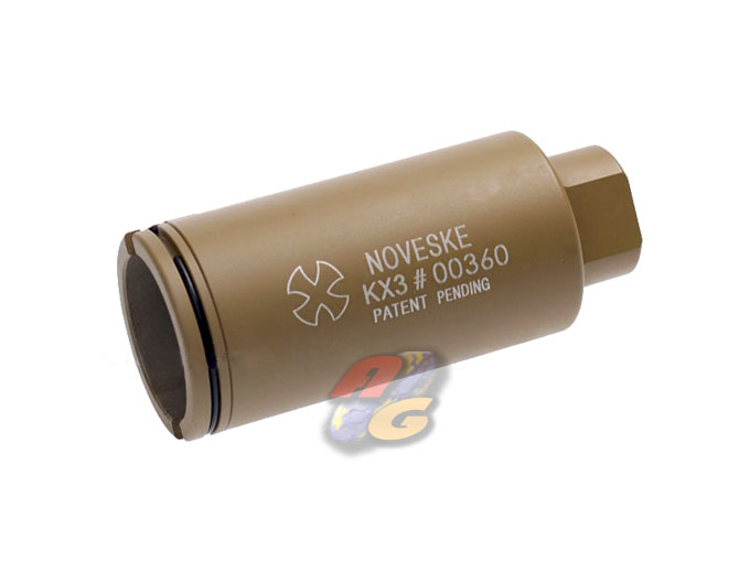 MadBull Noveske KX3 Adjustable Amplifier Flash Hider ( 14mm+/ TAN ) - Click Image to Close