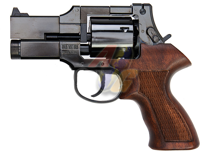 Marushin Mateba 3 inch Gas Revolver ( W Deep Black, Heavy Weight, Wood Grip ) - Click Image to Close