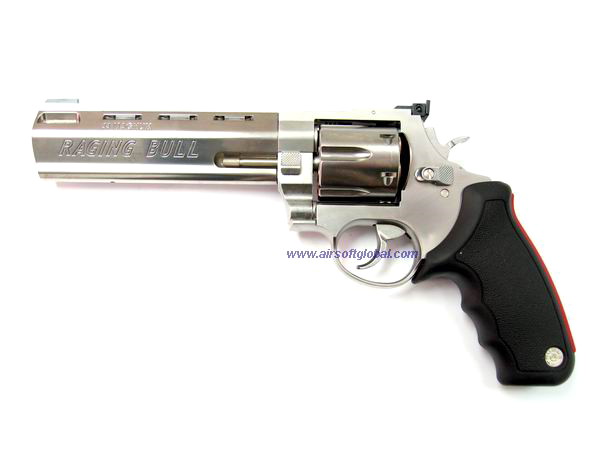 Marushin 6mm BB Raging Bull X-Cartridge 6.5inch Revolver ( Gloss Silver HW ) - Click Image to Close
