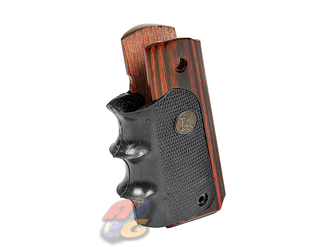 --Out of Stock--Pachmayr Heritage Walnut Wood Grip with Finger For M1911 with Ambi Safety - Click Image to Close