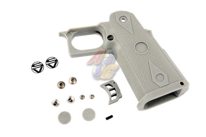 Shooters Design Real Pistol Grip For TM Hi-Capa 5.1 Series - Grey - Click Image to Close