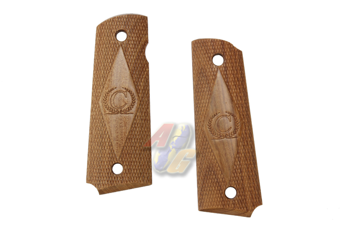 Shooters Design Real Wood Grip For Marui M1911 ( Caspian ) ( Normal Brown ) - Click Image to Close