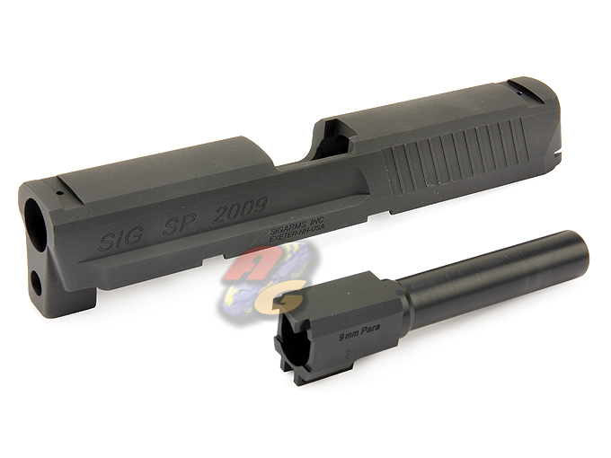 Shooters Design KSC SIG SP2009 Metal Slide & Barrel Set ( BK, CNC ) - Click Image to Close