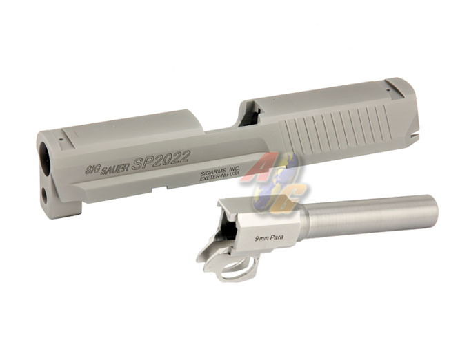 Shooters Design CNC Aluminum Slide & Outer Barrel Set For KSC SIG SP2022 ( Titanium Color ) - Click Image to Close