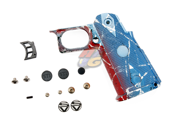--Out of Stock--Shooters Design Real Pistol Grip For Marui Hi-Capa 5.1 (Red & Blue) - Click Image to Close