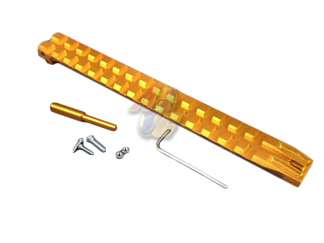 --Out of Stock--SLONG G17 Rail Base For Tokyo Marui/ WE G17 Series GBB ( Long/ Gold ) - Click Image to Close