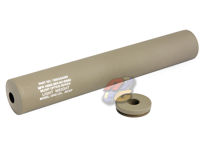 Spartan Doctrine Light Weight Silencer (Tan, 40mm x 245mm, 14mm+/-) - Click Image to Close