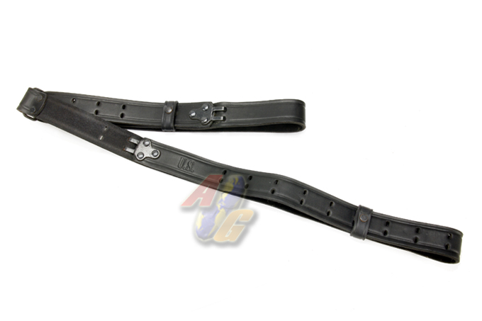 TGS Leather Rifle Sling For Marui M14 Series - BK - Click Image to Close