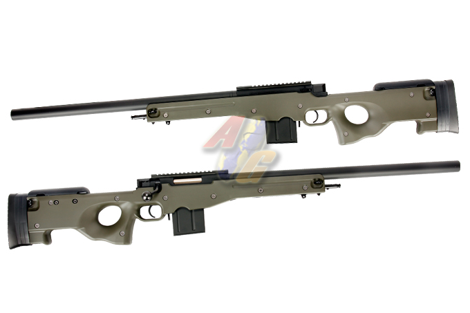 Tokyo Marui L96 AWS Sniper Rifle (Straight/ Bull Barrel Type, OD Stock) - Click Image to Close