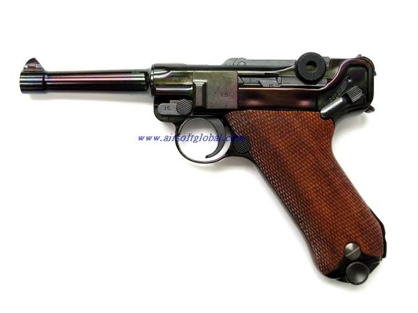 Tanaka Luger P08 With Wood Grip ( 4 inch ) - Midnight Gold - Click Image to Close