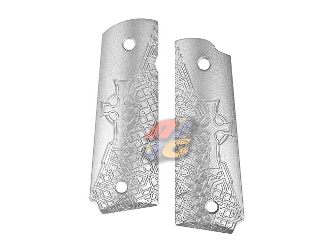 TSC CNC Aluminum Hard Grip For Marui M1911 GBB (Type C, SV) - Click Image to Close
