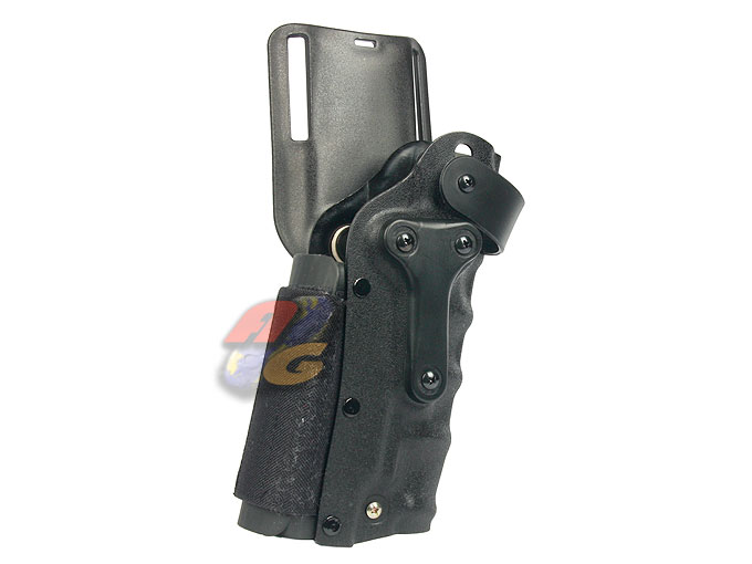 V-Tech Adjustable Tactical Holster For M9 / M1911 / Hi-Capa With Flashlight (BK) - Click Image to Close